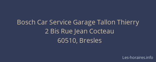 Bosch Car Service Garage Tallon Thierry