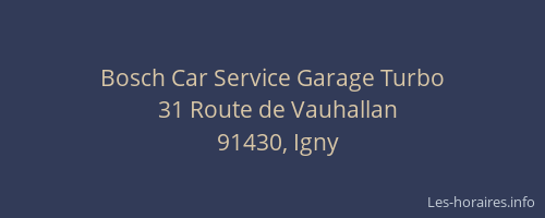 Bosch Car Service Garage Turbo