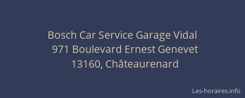 Bosch Car Service Garage Vidal