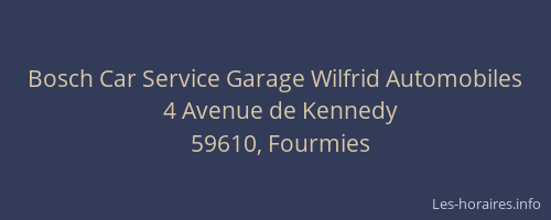 Bosch Car Service Garage Wilfrid Automobiles