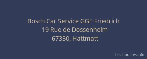 Bosch Car Service GGE Friedrich