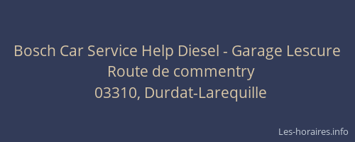 Bosch Car Service Help Diesel - Garage Lescure
