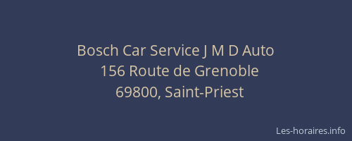 Bosch Car Service J M D Auto