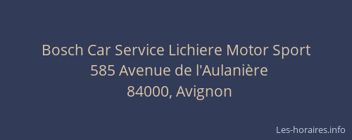 Bosch Car Service Lichiere Motor Sport