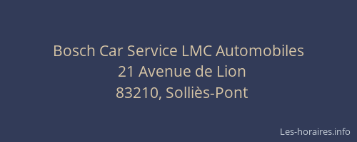 Bosch Car Service LMC Automobiles