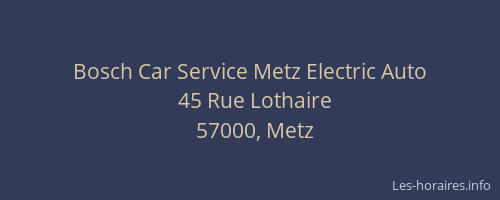 Bosch Car Service Metz Electric Auto