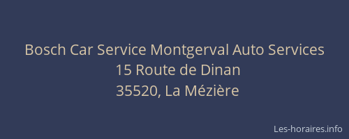 Bosch Car Service Montgerval Auto Services
