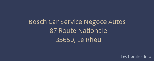 Bosch Car Service Négoce Autos