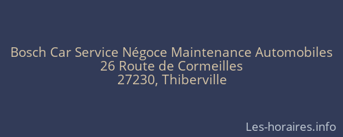 Bosch Car Service Négoce Maintenance Automobiles