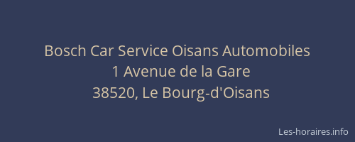 Bosch Car Service Oisans Automobiles