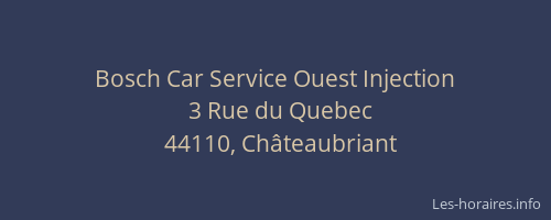 Bosch Car Service Ouest Injection
