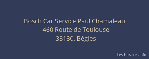 Bosch Car Service Paul Chamaleau