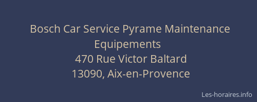 Bosch Car Service Pyrame Maintenance Equipements
