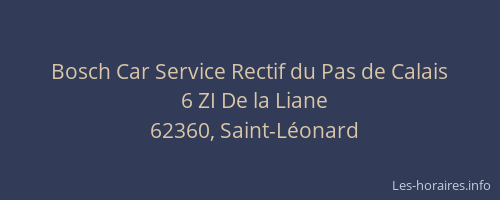 Bosch Car Service Rectif du Pas de Calais