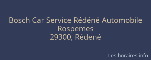 Bosch Car Service Rédéné Automobile
