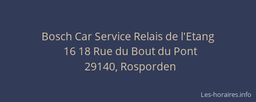 Bosch Car Service Relais de l'Etang