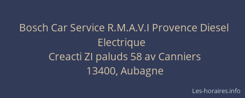 Bosch Car Service R.M.A.V.I Provence Diesel Electrique