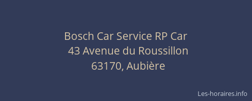 Bosch Car Service RP Car