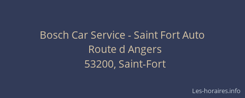 Bosch Car Service - Saint Fort Auto