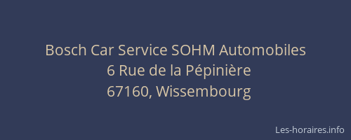 Bosch Car Service SOHM Automobiles