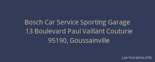 Bosch Car Service Sporting Garage