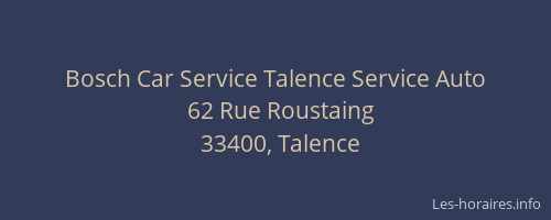 Bosch Car Service Talence Service Auto
