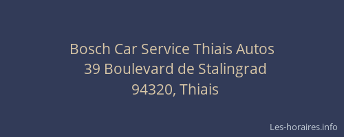 Bosch Car Service Thiais Autos