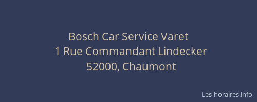 Bosch Car Service Varet