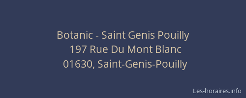 Botanic - Saint Genis Pouilly