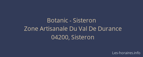 Botanic - Sisteron