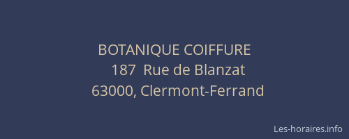 BOTANIQUE COIFFURE