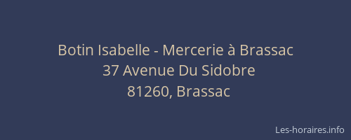 Botin Isabelle - Mercerie à Brassac