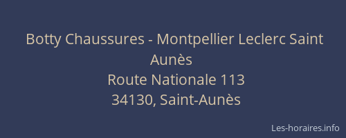 Botty Chaussures - Montpellier Leclerc Saint Aunès