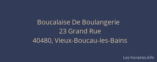 Boucalaise De Boulangerie