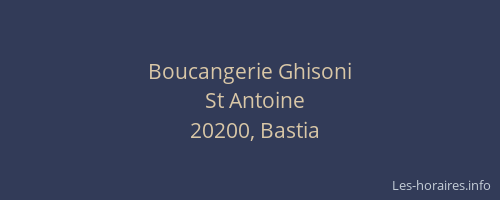Boucangerie Ghisoni