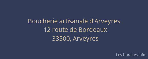 Boucherie artisanale d'Arveyres