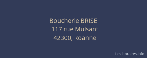Boucherie BRISE