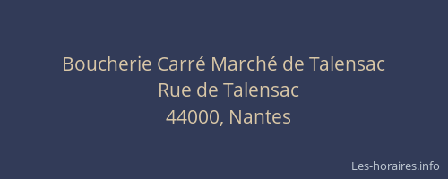 Boucherie Carré Marché de Talensac