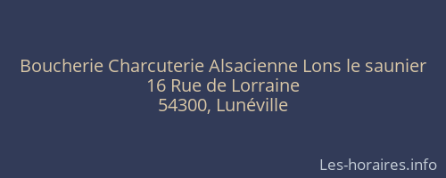 Boucherie Charcuterie Alsacienne Lons le saunier
