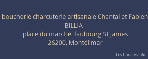 boucherie charcuterie artisanale Chantal et Fabien BILLIA