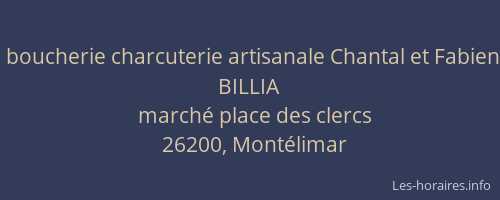 boucherie charcuterie artisanale Chantal et Fabien BILLIA