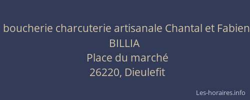boucherie charcuterie artisanale Chantal et Fabien BILLIA