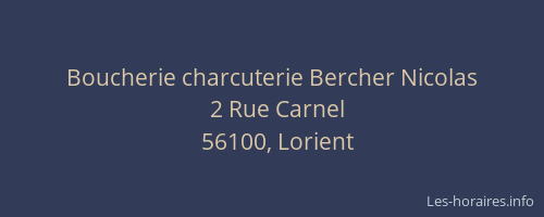 Boucherie charcuterie Bercher Nicolas