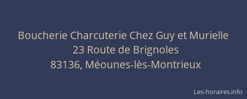 Boucherie Charcuterie Chez Guy et Murielle