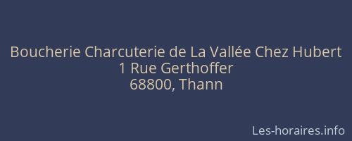 Boucherie Charcuterie de La Vallée Chez Hubert