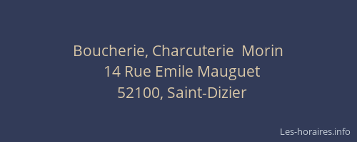 Boucherie, Charcuterie  Morin