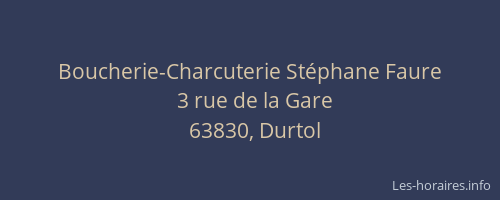 Boucherie-Charcuterie Stéphane Faure