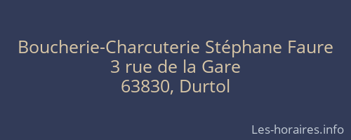 Boucherie-Charcuterie Stéphane Faure
