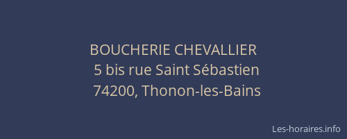 BOUCHERIE CHEVALLIER
