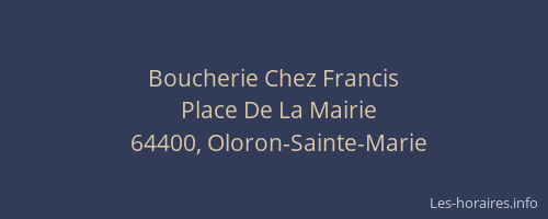 Boucherie Chez Francis